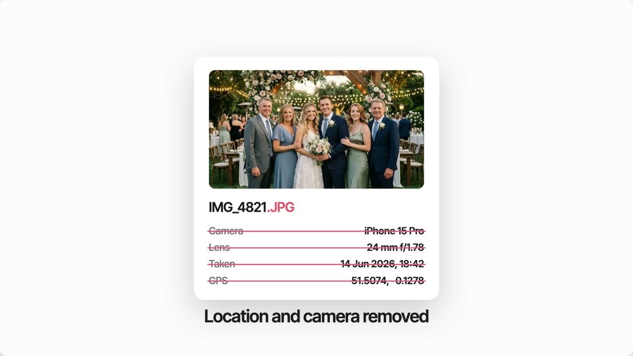 The free EXIF viewer showing a photo's camera details and GPS position